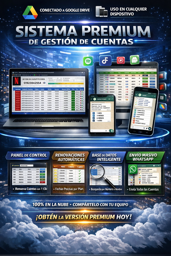 Imagen de PLANTILLA DE GESTION DE CUENTAS PREMIUM (PAGO UNICO)