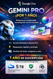 Imagen de GEMINI PRO + GOOGLE ONE + VEO 3.1 + FLOW X 1 AÑO ( 12 MESES )