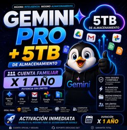 Imagen de GEMINI PRO + 5TB DE ALM. X 1 AÑO (CUENTA FAMILIAR)