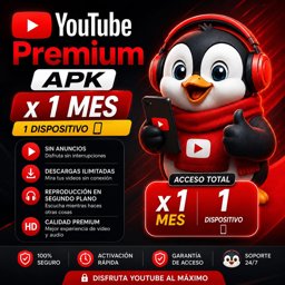 Imagen de APK YOUTUBE PREMIUM  X 1 MES    ( solo para celular 1 dispositivo)